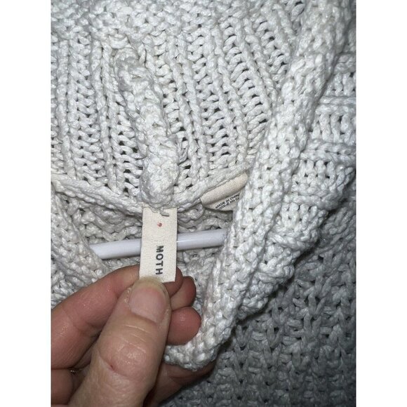 Moth Anthropologie Sleeveless Sweater Mock Neck White Small Heavy Knit Z - Picture 3 of 8